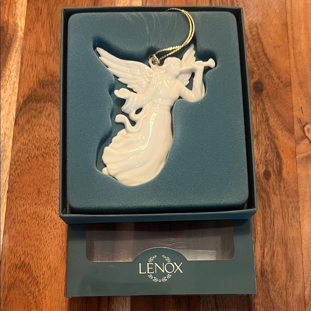 Lenox Cream Angel Ornament with Gold Accent